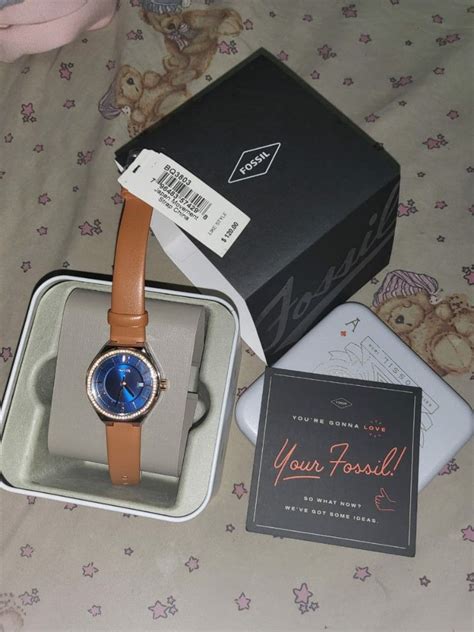 eevie three-hand date brown leather watch